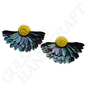 Pendientes colgantes de cuentas hechos a mano Sunshine Sparkle para mujer, diamantes de imitación brillantes amarillos radiantes, joyería de gota de moda ligera - Product Image 4