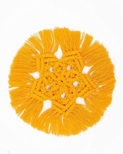 Dessous de verre en macramé en fibre naturelle du fabricant OEM avec charme vintage et motif doux idéal pour les supports de tasse - Product Image 3