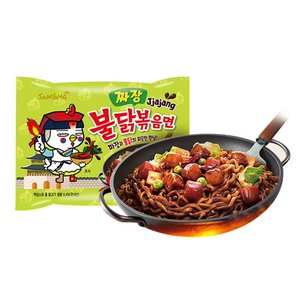 Samyang JJAjang SCHWERBEUN würziges heißes Huhn Ramen koreanische Instantnudeln <span class=keywords><strong>Buldak</strong></span> Packung mit 5 Teilen - Product Image 6