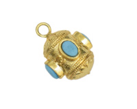 Liontin Kalung Trendy Buatan Tangan Desain Taweez, Batu Mata Harimau Alami Bentuk Bunga Bersegi, Berlapis Emas Kuningan Vintage