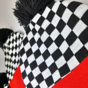 Gorro de punto de lana personalizado con pompa con forro de satén de alta calidad 2025 para niños, gorro de lujo con estampado para hombres - Product Image 2