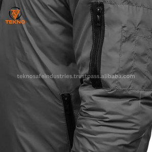 Chaqueta de bombardero informal con parches de logotipo personalizado de calle principal para hombre, chaquetas de bombardero de piloto ligeras a prueba de viento con cuello acanalado informal, servicio OEM - Product Image 6