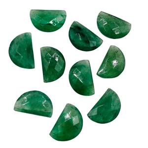 Fraise verte D forme demi-lune demi-cercle pierres précieuses perles à facettes en vrac pour bijoux collier Bracelet boucles d'oreilles bricolage - Product Image 2