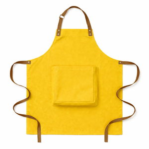 Classic Blue Canvas Bib <b>Apron</b> with Front Pocket Breathable Durable Oil-Resistant Machine Washable for Cooking Daily Use - Product Image 2