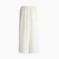 Pantalon large classique pour femme 100 % coton, doux, respirant, séchage rapide, anti-plis, coupe ample, taille haute avec cordon de serrage