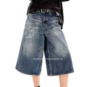 Shorts de Mezclilla de Cintura Media para Mujer, Nuevo Estilo, Alta Calidad, Corte Regular, Largos, 100% Algodón, para Moda de Verano - Product Image 3