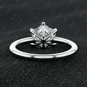 1C ตัดดอกไม้สำหรับห้องแล็บปลูกเพชรที่ได้รับการรับรองจาก GIA เงินทองชั้นดีเงินสเตอร์ลิงขนาด18K ชุบแหวนหมั้นของขวัญอินเทรนด์ - Product Image 4