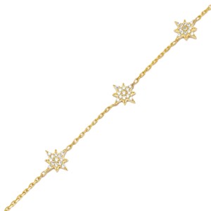 North Star Zircon Stone <b>Charm</b> Woman Bracelet Turkish Handmade Wholesale 925 Sterling Silver Jewelry - Product Image 4