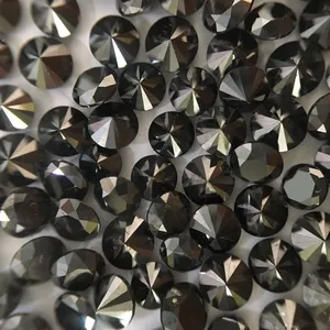 Doğal siyah elmas taş 1.25-3.0mm yıldız ve her türlü takı için Melee renk siyah doğal elmas