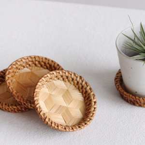 Posavasos de bambú de ratán más vendidos: productos de buena calidad al por mayor de artesanías TienPhong en Vietnam - Product Image 2