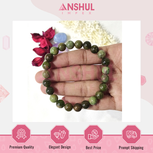 Handcrafted and Stretchable Excellent Quality Hot Selling Elegant Design Smooth Green Opal Round <b>Beads</b> <b>Bracelets</b> for Wedding - Product Image 2