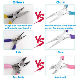 Alicates de punta de cadena para fabricación de joyas profesionales, alicates de cadena recta con mango largo, Alicates de punta de joyería - Product Image 3