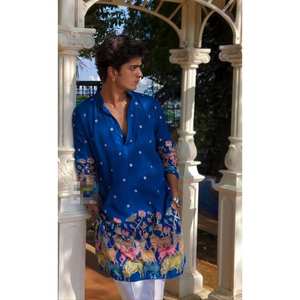 Pijama Kurta de moda para hombres para bodas indias últimas 2025 tela pura tradicional étnica mangas completas Sherwani Achkan - Product Image 6