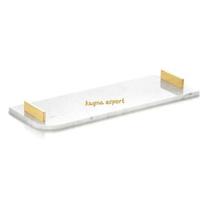 Plateau de service long en métal moulé artisanal hôtel et restaurant plaqué nickel plateau de service plateau design de forme longue en argent de luxe - Product Image 6