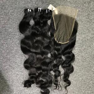 Vente en gros 100% haute qualité trame de vagues naturelles grands cheveux humains bruts teints un donateur - Product Image 4
