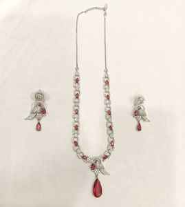 ชุดจี้เพชรและต่างหูสไตล์อเมริกันคุณภาพสูงดีไซน์นกทำจากทองเหลืองสำหรับชุดทางการและชุดลำลองของเด็กผู้หญิง - Product Image 2