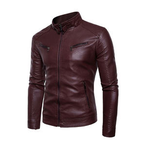 Veste en cuir pour hommes Veste durable respirante pour hommes Vente en gros de cuir synthétique pur coupe-vent avec personnalisation - Product Image 1