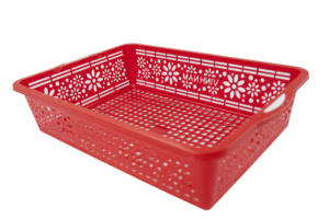 Petits paniers de rangement en plastique avec trous, panier de rangement rectangulaire en plastique PP écologique pour le stockage des légumes et des fruits - Product Image 4