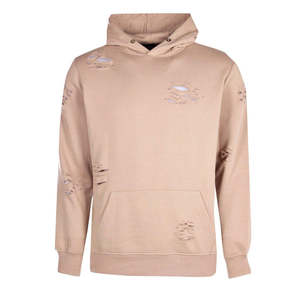 Nuevo diseño de moda Sudadera con capucha de manga larga para hombres High Street Loose Fit Hombres Sudadera con capucha desgastada - Product Image 3