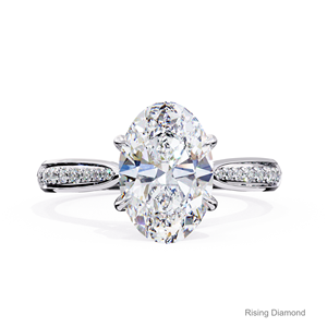 Bague de fiançailles en diamant taille ovale de 4.6 ct cultivé en laboratoire en or jaune cadeau d'anniversaire pour sa bague en diamant CVD - Product Image 5