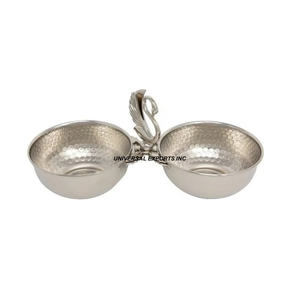 Tazón redondo de Metal martillado para Chocolate, cuenco dulce hecho a mano de excelente calidad, cuenco de Chocolate de lujo con acabado plateado - Product Image 1