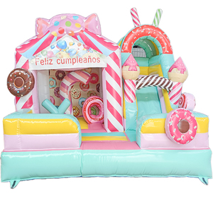 Castillo Inflable con Tobogán, Casa <span class=keywords><strong>de</strong></span> Brinco Inflable con Diseño <span class=keywords><strong>de</strong></span> Dulces, Parque Infantil Inflable para Niños - Product Image 2