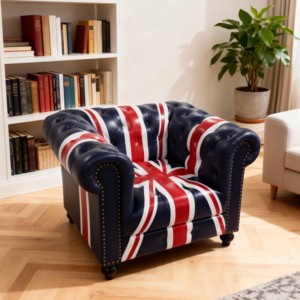 Elegante Sofá Chesterfield Individual con Diseño Estilizado y Estructura Resistente, Silla de Acento Perfecta para Interiores Modernos, de la India - Product Image 2