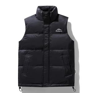 Vente en gros Nouveau 2025 Gilet en duvet sans manches pour hommes à la mode pour automne hiver Col montant Chaud Épaule Gilet Puffer Veste - Product Image 2