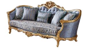 Muebles nuevos, sofá de lujo, 3 plazas, color dorado y tallado, PRODUCCIÓN DE FÁBRICA personalizada hecha a mano - Product Image 2