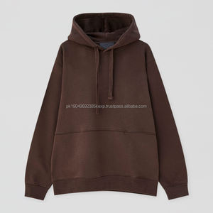 Custom Capuche Marron Lightweight Plain Workout Hoodies Long Sleeve 60% Cotton 40% Polyester <b>Brown</b> Hoodie Unisex - Product Image 6