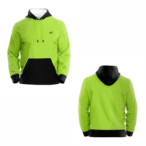 Sudadera con capucha de manga completa personalizada de primera calidad con diseño de bolsillo de canguro Sudadera con capucha impresa digital de invierno ligera - Product Image 3