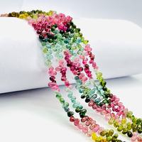 Perles de pierres précieuses en tourmaline naturelle multicolore facettées en forme de goutte d'eau, 6 mm, perles de tourmaline en vrac pour la fabrication de bijoux à prix de gros