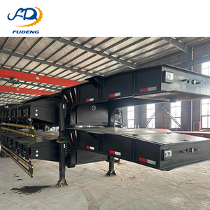 <span class=keywords><strong>Semi</strong></span>-remorque surbaissée Fudeng noire à 3 essieux, <span class=keywords><strong>13</strong></span> m, 80 tonnes, en acier haute résistance, pour le transport de machines lourdes - Product Image 5