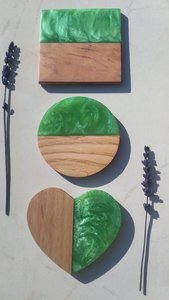 Luxury Handmade <b>Epoxy</b> Resin Coasters With Dried Flowers Elegant Classic Style Drink Mats for <b>Table</b> Decor and Gifts - Product Image 2