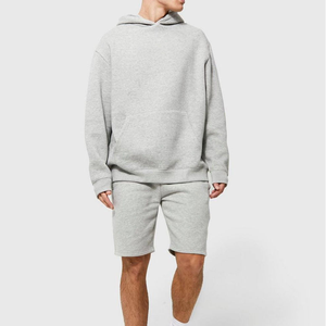 Conjunto de sudaderas con capucha y pantalones cortos de moda 100 por ciento de algodón Pakistán traje de gimnasio para hombres dos piezas logotipo personalizado ropa de manga larga - Product Image 6