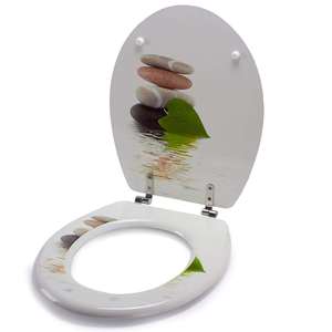 Sedile da Bagno in MDF 'Lingga' - Cerniere in Acciaio Inossidabile - Product Image 3