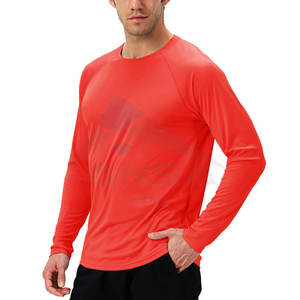 Vêtements de sport en gros personnalisés Rash Guard pour hommes Respirant Gym Manches longues T-shirt de course ajusté Col rond Séchage rapide Performance - Product Image 2