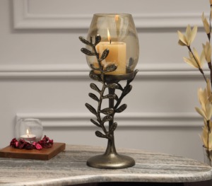 เชิงเทียนใบไม้สไตล์วินเทจสุดหรูเหมาะสำหรับเพิ่มเสน่ห์ให้กับการตกแต่งบ้านที่ทันสมัยและอบอุ่นมีสไตล์ - Product Image 6