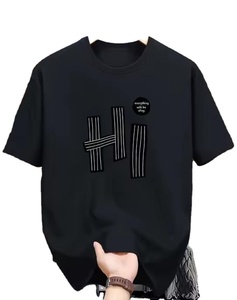 Camiseta Gráfica Extra Grande Personalizada para Hombre |   Camiseta holgada de algodón de manga corta con estampado de "hi" |   Tops de verano estilo streetwear - Product Image 2
