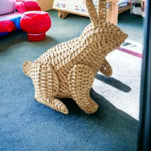 Nueva Cesta de Mimbre Hecha a Mano, Cesta de Conejito para Niños, Cesta de Mimbre para Guardar Dulces, Juguetes para Niños y Decoración de Guardería - Product Image 4