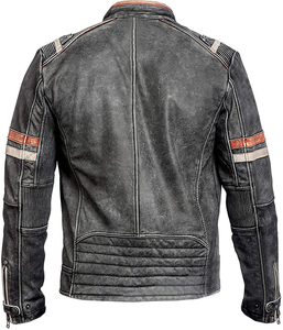 Veste en cuir délavé sur mesure pour moto Veste de sport de style vintage Veste de moto de taille personnalisée pour l'hiver au design personnalisé - Product Image 3