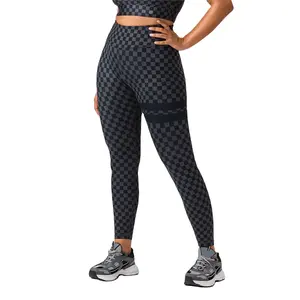 Fashion Faux Denim Print Sports Leggings For Women, High Waisted Yoga Pants  For Workout Running, Women's Activewear
