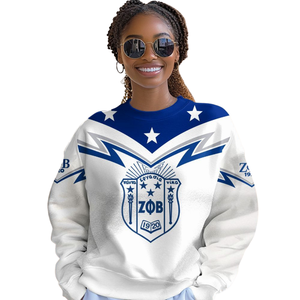 Sudadera con cuello redondo Zeta Phi Beta Sorority Greek 1920 para mujer, jersey bordado azul - Product Image 4
