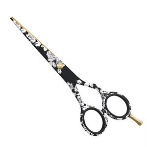 Ciseaux à moustache HERMANN MEDITECH en acier inoxydable recouvert de papier noir imprimé, outil de toilettage de précision, écologique et léger - Product Image 1