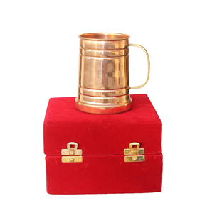 Copper Moscow Mule Tankard Mugs Capacity 18 Ounce Premium Quality Gift Packed Red Colored Velvet <b>Box</b> Perfect for gift - Product Image 1