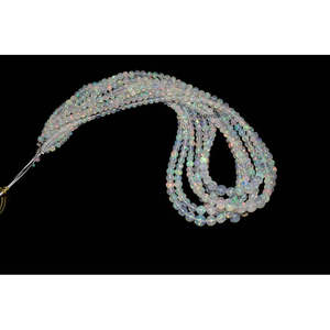 100% Natural Welo Fire Opal Bead Strand 16 Inches 3.5-6mm Graduated Smooth <b>Ball</b> Beads LUSTRE in Blue Jewelry Making - Product Image 2