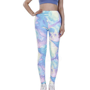 Customized Ome Sublimation Solid <b>Pattern</b> High Elastic Waist Lightweight Breathable Quick Dry Spandex/Polyester <b>Leggings</b> - Product Image 1
