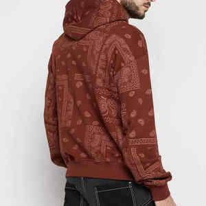 Sweat à capuche chaud d'hiver 100% coton pour hommes imprimé numérique motif solide écran de soie décharge teint en plaine tissage non tissé à capuche - Product Image 3