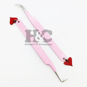 Pinces à cils professionnelles en acier inoxydable antistatiques et antimagnétiques, design personnalisé ombré, isolation de cils en vison, courbées, volume russe - Product Image 4