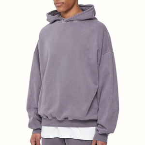 Sudadera con Capucha Extra Grande para Hombre, Lavado Ácido, Algodón Suave, Manga Larga, Logotipo Personalizado, Venta al por Mayor, Ajuste Holgado - Product Image 3